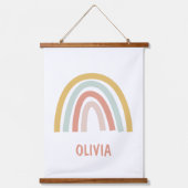 Boho Pastel Rainbow gepersonaliseerd Hangend Wandkleed (Voorkant)