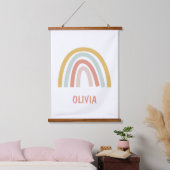 Boho Pastel Rainbow gepersonaliseerd Hangend Wandkleed (Slaapkamer)