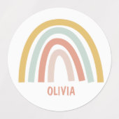 Boho Pastel Rainbow gepersonaliseerd Labels