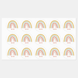 Boho Pastel Rainbow gepersonaliseerd Labels