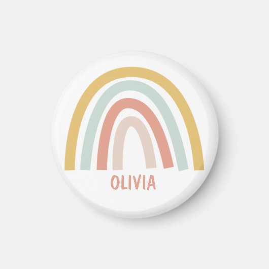 Boho Pastel Rainbow gepersonaliseerd Magneet (Voorkant)