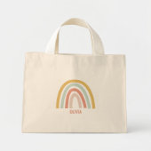 Boho Pastel Rainbow gepersonaliseerd Mini Tote Bag (Voorkant)