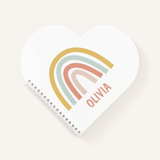 Boho Pastel Rainbow gepersonaliseerd Notitieboek (Voorkant)