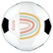 Boho Pastel Rainbow gepersonaliseerd Voetbal (Gedraaid)