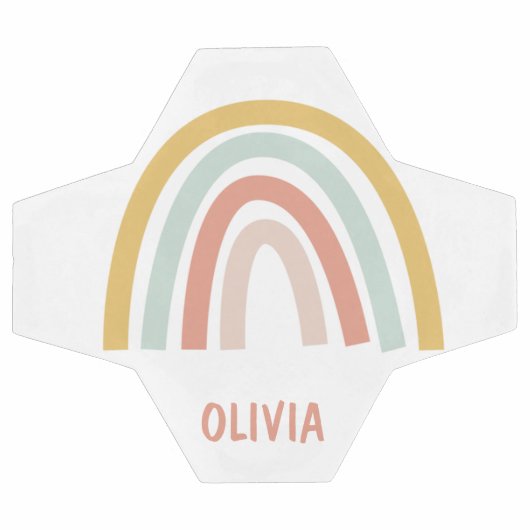 Boho Pastel Rainbow gepersonaliseerd Voetbal (Enkel)