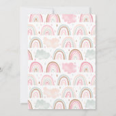Boho Pastel Rainbow Girl's Birthday Party Kaart (Achterkant)