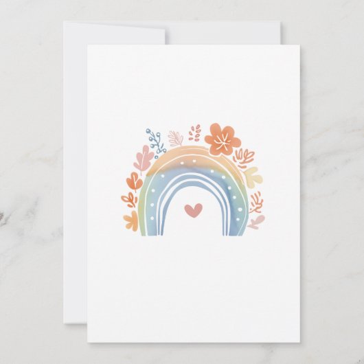 Boho Pastel Rainbow Girl's Birthday Party Kaart (Achterkant)