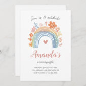 Boho Pastel Rainbow Girl's Birthday Party Kaart (Voorkant / Achterkant)