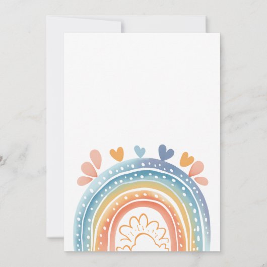 Boho Pastel Rainbow Girl's Birthday Party Kaart (Achterkant)