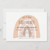 Boho Pastel Rainbow Het is een meisje Baby shower Kaart (Voorkant)