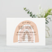 Boho Pastel Rainbow Het is een meisje Baby shower Kaart (Staand voorkant)