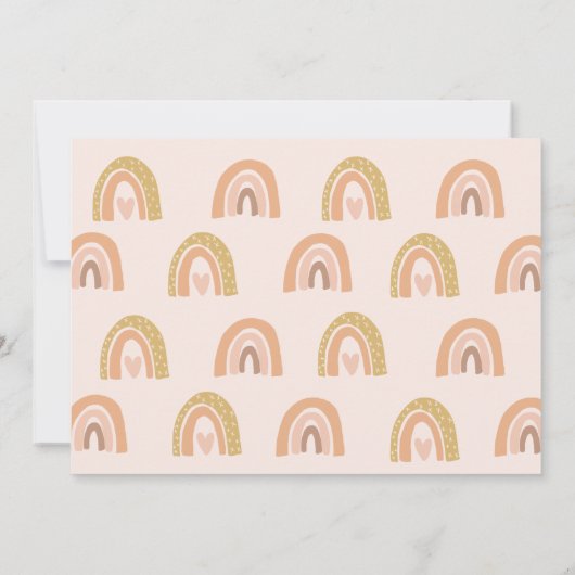 Boho Pastel Rainbow Het is een meisje Baby shower Kaart (Achterkant)