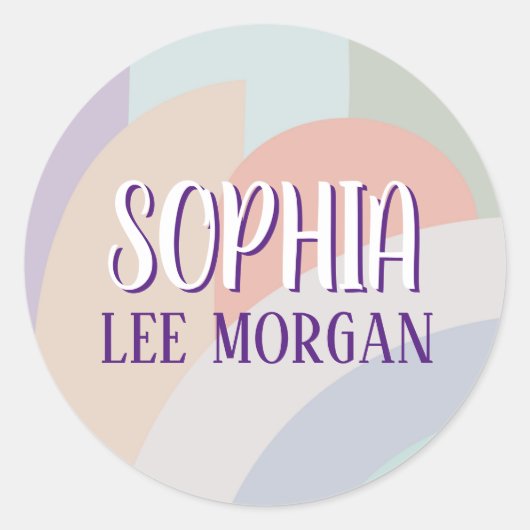 Boho Pastel Rainbow Ronde Sticker (Voorkant)