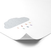 Boho pastel regenboog druppel wolk print (Hoek)