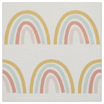 Boho Pastel Regenboog Natuurlijke Ivoor Linnen Sto