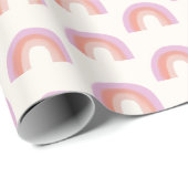 Boho Pastel Regenboog Patroon Baby Meisje Schattig Cadeaupapier (Rol Hoek)
