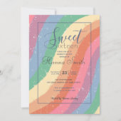 Boho Pastel Regenbooghandbeschilderde penseelstrek (Voorkant)