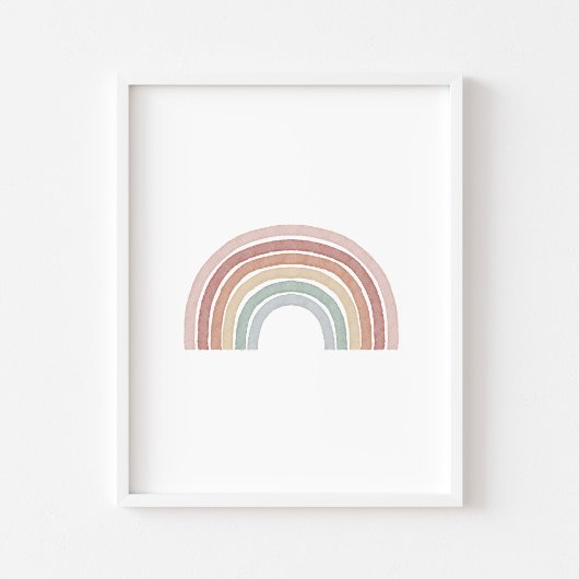 Boho pastel regenboogprint poster