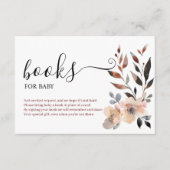 Boho pastel roze bloem bloeit boeken voor Baby Informatiekaartje (Voorkant)