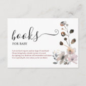 Boho pastel roze bloem bloeit boeken voor Baby Informatiekaartje (Voorkant)