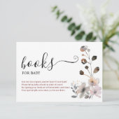 Boho pastel roze bloem bloeit boeken voor Baby Informatiekaartje (Staand voorkant)