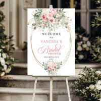 Boho Pastel Roze Bloemen Stof Bruidsdouche