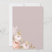 Boho pastel roze bruine rustieke bloemige bruiloft kaart (Achterkant)