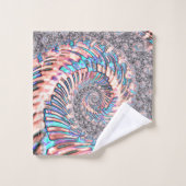Boho Pastel Roze en Blauwe Spiraal Abstract Fracta Bad Handdoek (Wasdoekje)