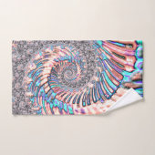 Boho Pastel Roze en Blauwe Spiraal Abstract Fracta Bad Handdoek (Handdoek)