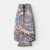 Boho Pastel Roze en Blauwe Spiraal Abstract Fracta Flesjeskoeler (Achterkant)