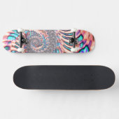 Boho Pastel Roze en Blauwe Spiraal Abstract Fracta Persoonlijk Skateboard (Horizontaal)