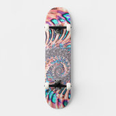 Boho Pastel Roze en Blauwe Spiraal Abstract Fracta Persoonlijk Skateboard (Voorkant)