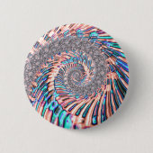 Boho Pastel Roze en Blauwe Spiraal Abstract Fracta Ronde Button 5,7 Cm (Voorkant)