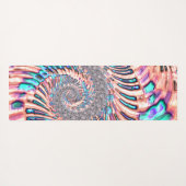 Boho Pastel Roze en Blauwe Spiraal Abstract Fracta Yogamat (Achterkant (horizontaal))