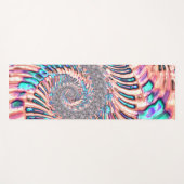 Boho Pastel Roze en Blauwe Spiraal Abstract Fracta Yogamat (Voorkant (horizontaal))