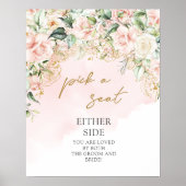 Boho pastel roze en goud Kies een zitplaats Poster (Voorkant)