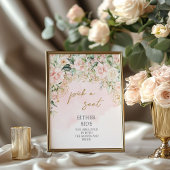 Boho pastel roze en goud Kies een zitplaats Poster