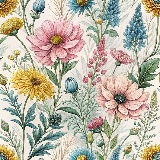 Boho Pastel Roze Gele Wilde Bloemen Charm Fleece Deken