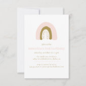 Boho Pastel Roze Goud Regenboog Verjaardagsfeest Kaart (Voorkant)