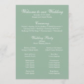 Boho Pastel Sage & Blush Pioenrozen Trouwprogramma Programmakaart (Achterkant)