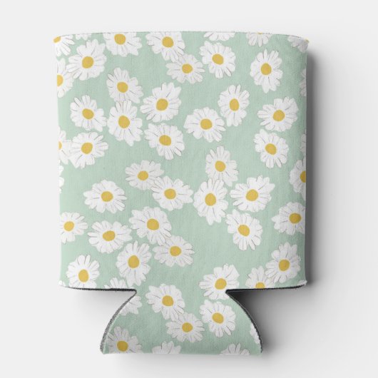 Boho Pastel Sage Daisies Bloemen Aangepast Baby sh Blikjeskoeler (Achterkant)