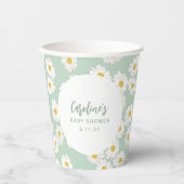 Boho Pastel Sage Daisies Bloemen Aangepast Baby sh Papieren Bekers (Voorkant)