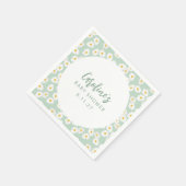 Boho Pastel Sage Daisies Bloemen Aangepast Baby sh Servet (Hoek)