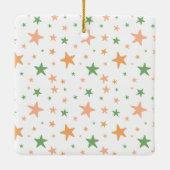 BOHO Pastel Star Patroon Een foto Vrolijk Kerstfee Keramisch Ornament (Achterkant)