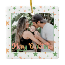 BOHO Pastel Star Patroon Een foto Vrolijk Kerstfee
