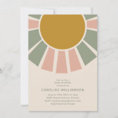 Boho Pastel Sun Genderneutraal Baby shower Kaart (Voorkant)