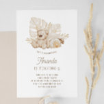 Boho Pastel Teddy Bear | Schattige verjaardagsfees Kaart<br><div class="desc">Vier de verjaardag van je kind met deze schattige boho teddybeer-uitnodiging met een zacht pluche beer, gedroogde bladeren en waterverf gedempte pasteltinten. Ontworpen in een minimalistische stijl, is het ideaal voor peuterverjaardagen of jonge kinder feesten. Dit genderneutrale ontwerp werkt goed voor jongens en meisjes en kan volledig worden gepersonaliseerd met...</div>