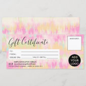 Boho pastel tie-dye cadeaubon logo (Voorkant / Achterkant)