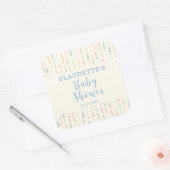 Boho Pastel Tribal Arrow Baby shower Vierkante Sticker (Envelop)