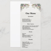 BOHO Pastel Tuin Kleuren Bruiloft Diner menu (Voorkant / Achterkant)